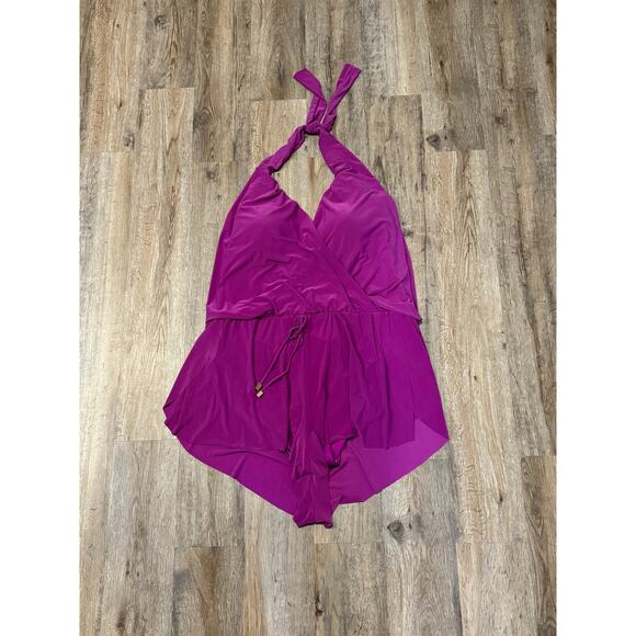 MagicSuit Womens Bianca One Piece Romper Swimsuit Size 20W